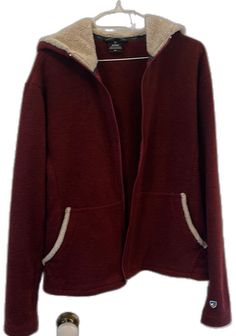 Red Winter Fleece Jacket With Fleece Lining, Red Fleece Jacket With Fleece Lining For Winter, Cozy Burgundy Winter Outerwear, Red Fleece Jacket For Fall, Red Fleece Jacket For Fall Outdoor Activities, Red Fleece Jacket For Outdoor Activities In Fall, Cozy Winter Fleece Jacket For Hiking, Fall Hiking Hoodie With Fleece Lining, Clean Home