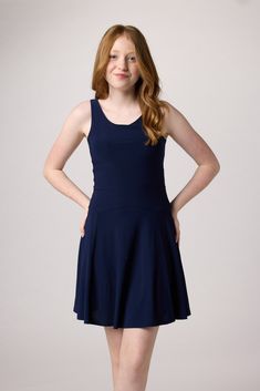 Get ready to turn heads in this classic skater dress. Made with all over stretch, this dress is perfect for standing out in style with a little flare. Shop the latest seasonal trend and be the center of attention wherever you go! Ginger is wearing a size 14 Height 5'5, Waist 27", Bust 31", Hips 35" Pull on style Double lined Made in Los Angeles, CA Fitted A-line Sundress Mini Dress, Fit And Flare A-line Mini Dress In Elastane, Knee-length Lined Mini Dress With Stretch, Knee-length Stretch Mini Dress With Lining, Stretch Knee-length Lined Mini Dress, Flattering Fitted A-line Dresses, Classic Fit And Flare A-line Mini Dress, Fitted Bodice Midi Dress In Elastane, Stretch A-line Midi Dress