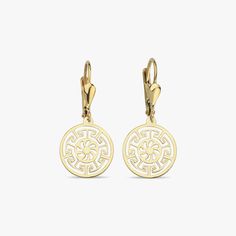 Unveil timeless elegance with our Greek Key Leverback Earrings, meticulously crafted in lustrous 14k solid gold. Inspired by the classic Greek Key design, these earrings symbolize infinity and unity, making them a perfect addition to your jewelry collection. PRODUCT DETAILS: Greek Key Pattern Shape size: 13 mm Material: 14K Solid Gold Inner diameter: 10 mm. Location: Earlobe Shutdown: Leverback Refined 14k Gold Earrings For Anniversary, Refined 14k Gold Earrings For Formal Occasions, Refined 14k Gold Round Earrings, Refined 14k Yellow Gold Earrings, Elegant Silver Hoop Earrings In 14k Gold, Gold 14k Elegant Earrings, Pierced 14k White Gold Earrings, 14k White Gold Pierced Earrings, Gold-plated Yellow Gold Earrings