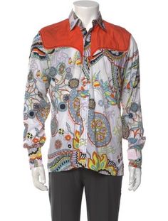 Christian Lacroix ShirtNeutralsFloral PrintSpread CollarLong Sleeve with Adjustable Barrel CuffsFront Pocket & Snap ClosureFit:Casual Shirts by Christian Lacroix typically fit true to size. Multicolor Spread Collar Shirt For Spring, Multicolor Printed Shirt With Spread Collar, White Printed Shirt With Spread Collar, White Printed Long Sleeve Shirt, Fitted Long Sleeve Orange Shirt, Fitted Orange Long Sleeve Shirt, Orange Tops With Spread Collar For Spring, Multicolor Printed Tops With Spread Collar, Casual Fitted Multicolor Print Shirt