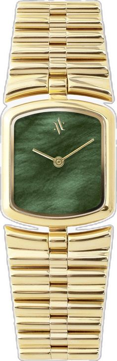 Elegant Green Watches With Rectangular Dial, Elegant Green Watch For Gift, Elegant Green Watch As A Gift, Luxury Green Jewelry With Round Dial, Luxury Green Watches With Polished Finish, Luxury Green Watch With Polished Finish, Formal Green Watch With Polished Finish, Elegant Green Watches With Polished Finish, Elegant Green Watch With Polished Finish