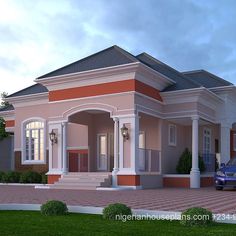 4 bedroom bunhalow design #nigeria #house #plans #residential #design#modern | Instagram Atap Limas, Affordable House Plans