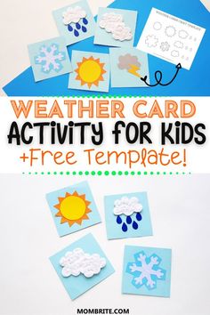 the weather card activity for kids with free printables and instructions on how to make it