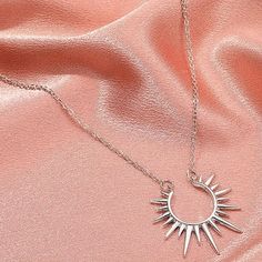 This Unique Piece Is A Wonderful Addition To Your Wardrobe And Your Style; Sure To Get Lots Of Compliments! Gshmjh00m00m6a2 Sun Necklace, Star Gift, Silver Colour, Shining Star, Star Necklace, Womens Jewelry Necklace, Silver Color, Unique Pieces, Arrow Necklace