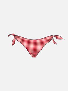 Woman cheeky swim briefsRed and white gingham all over printBlue pipingAdjustable side lacesRegular fitComposition: 90% Polyamide 10% ElastaneCare instructions: Cold hand wash. Do not soak. Do not iron. Do not dry off in contact with other garments. Rinse after contact with chlorine or salt water Beachwear Gingham Bottoms For Poolside, Gingham Tie-side Swimwear For Swimming, Retro Gingham Swimwear For Summer, Gingham Tie-side Bottom Swimwear For Swimming, Gingham Beachwear Bottoms For Pool, Gingham Beachwear Bottoms For Summer, Summer Beachwear Gingham Bottoms, Summer Gingham Beachwear Bottoms, Dream Boutique