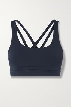 lululemon's 'Energy' bra provides comfort and support for medium-impact workouts - ideal for your next cardio session or ballet class. Made from the brand's signature Luxtreme™ fabric, it's designed to wick sweat and has added stretch for shape retention. The inner cups are detachable if you prefer a more natural fit. Blue Sports Bra With Removable Pads For Yoga, Compressive Padded Sports Bra For Yoga, Blue Sporty Sports Bra With Removable Pads, Lululemon Activewear With Removable Bra Pads, Lululemon Fitted Sports Bra For Pilates, Lululemon Sports Bra With Removable Pads For Gym, Lululemon Fitted Sports Bra For Workout, Lululemon Fitted Activewear With Removable Bra Pads, Lululemon Nylon Activewear For Yoga