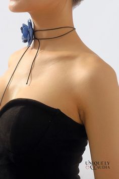 Introduce fun styling to your wardrobe with the Denim Rose & Vegan Leather Choker. Its combination of medium-wash denim rose and luxe vegan leather lends a sophisticated touch to any ensemble, while the versatile design allows you to wear it as a choker or a waist belt. 3" Circumference Satin Rose 60" Long Suede Cord Denim Choker, Satin Roses, Suede Cord, Leather Chokers, Quality Fashion, Retro Inspired, Timeless Pieces, Online Boutique, Beauty Women