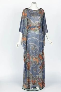 Iconic Missoni 1970s Floral Print Metallic Lurex Caftan Dress For Sale at 1stDibs Printed Bohemian Maxi Dress For Evening, Bohemian Printed Maxi Dress For Evening, Bohemian Maxi Dress With Kimono Sleeves For Evening, Bohemian Floral Print Evening Kaftan, Multicolor Bohemian Kaftan For Evening, Bohemian Evening Kaftan With Kimono Sleeves, Evening Bohemian Kaftan With Kimono Sleeves, Lurex Fabric, Caftan Dress