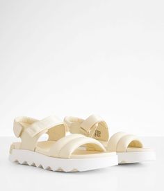 Sorel Viibe™ Leather Sandal - Cream US 8, Women's Honeywhiteseasalt Puffed hook and latch strap sandal Contoured EVA footbed Scalloped sole. Due to the nature of leather/suede, small variances of color in the skin may occur, this is in no way considered a defect. These are inherent characteristics of leather/suede and will enhance the individual look of your garment.. Upper: Full grain leather. EVA molded footbed. Molded rubber outsole. Apparel & Accessories > Shoes Spring Beige Synthetic Sport Sandals, Synthetic Sandals With Textured Footbed And Ankle Strap, Summer Sport Sandals With Textured Footbed And Ankle Strap, Beige Open Toe Synthetic Sport Sandals, Double Strap Synthetic Sandals For Summer, Summer Synthetic Strap Footbed Sandals, Synthetic Double Strap Sandals For Summer, Summer Double Strap Synthetic Sandals, White Sport Sandals With Textured Footbed And Ankle Strap