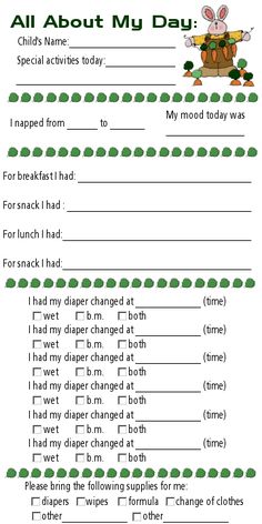 an all about my day worksheet with green and white text on the top