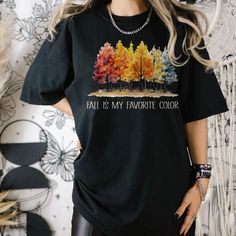 Vintage Fall Is My Favorite Color Shirt, Fall Tree Shirt, Autumn Tree Line Shirt, Thanksgiving Shirt, Fall Autumn Women's Shirt ❣ Features: - Print on Gildan (G5000, G18000, G18500)  - Options: T-shirt, Sweatshirt, Hoodie - Colors: Wide range of colors available - Sizes: Multiple size options to fit everyone ❣ Care Instructions: To keep your Gildan apparel looking fresh and vibrant, follow these care instructions: - Machine Wash: Cold with like colors - Non-Chlorine Bleach: Only when necessary - Fall Is My Favorite Color, Hoodie Colors, Fall Tree, Autumn Tree, Vintage Fall, Tree Shirt, Thanksgiving Shirt, My Favorite Color, Tree Line