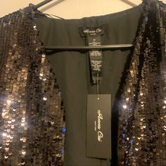 Super Sparkly Black Cardigan. Size M Chic Sequined Cardigan, Chic Fall Party Cardigan, Chic Fall Cardigan For Party, Chic Sequined Cardigan For Fall, Sequin Winter Cardigan For Night Out, Glamorous Winter Cardigan For Night Out, Fitted V-neck Cardigan For Parties, Chic Winter Party Cardigan, Chic Winter Cardigan For Party