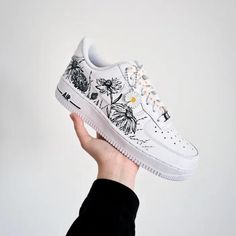 Nike Air Force 1 custom sneakers hand painted with Angelus leather paints. Choice of many colors, personalized pics or themes! Every customs are waterproof, crack chip resistant, and scratch protected. I am open to requests for customization, also for new designs. Just message me for more information. Taking care for custom sneakers are so important, here are a few tips on how to do it: • Clean with cotton fabric and warm/cold water. • You can also add a shoe soap cleaner into the water . • Don' Air Force 1 Women, Shoes Air Force, Nike Air Force 1 Custom, Nike Air Force One, Air Force 1 Custom, Personalized Shoes, Custom Air Force 1, Hand Painted Shoes, Cute Nikes