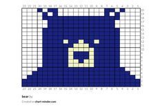 a blue teddy bear is shown in the form of a cross - stitch pattern with numbers