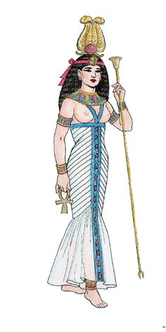 an egyptian woman holding a staff