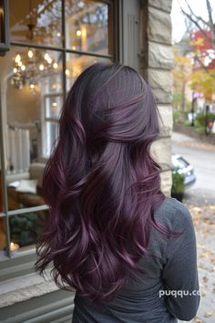 Brunette Hair Color Ideas - Explore Stunning Shades - Puqqu Brown Dyed Hair Ideas, Brunette And Purple Hair, Dark Purple Hair With Brown, Hair Dye Ideas For Brown Skin, Hair Colour For Dark Skin Tones, Purple Brown Hair Color, Dark Brown Hair With Purple, Dark Hair Colour Ideas