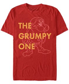 the grumpy one t - shirt is shown in red and gold with an image of