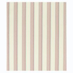 a white and pink striped wallpaper with vertical stripes on the bottom half of it