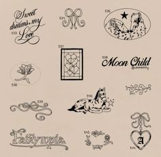 some type of tattoo designs on a white paper