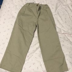 Boys Khaki Pants. Never Worn. Cotton Cargo Pants For School, School Cotton Cargo Pants, Casual Cotton Cargo Pants For School, High Waist Cotton Bottoms For School, Casual School Pants With Elastic Waistband, Cotton School Pants With Pockets, Straight Leg Cotton Capris, Casual Pants With Elastic Waistband For School, Cotton Straight Leg Capris