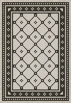 a black and white cross stitched pattern with squares on the bottom, in different colors