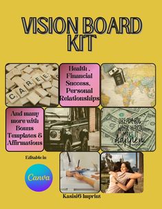 the vision board kit includes photos, words and pictures to help students learn how to use them