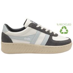 Buy Gola womens Grandslam Pure sneakers in white/shadow/blue at gola. Sporty Sneakers With Gum Sole In Recycled Rubber, Sporty Sneakers With Gum Sole And Recycled Rubber, Sporty Low-top Sneakers In Recycled Polyester, Sporty High-top Sneakers With Recycled Rubber, Sporty Low-top Sneakers From Recycled Materials, Sporty Low-top Sneakers With Recycled Materials, Sports Recycled Polyester Low-top Sneakers, Functional Low-top Sneakers In Recycled Polyester, Casual Low-top Sneakers In Recycled Polyester