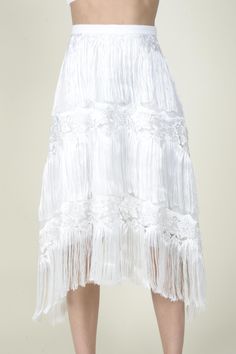 Eva Franco Skirt Quin Fringe Skirt - Meringue Spring Skirt Outfits, Womens Skirt Outfits, Outfits Skirt, Cut Tank Top, Spring Skirt, Roaring 20's, 1920s Flapper, Fringe Skirt, Outfits Spring