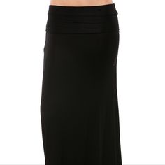 Product Description: Standout Style Is Easy To Achieve With This Sashaying Skirt. Its Fold-Over Waist Makes For A Comfortable Fit, While Lightweight Fabric Falls To An Airy, Ankle-Kissing Hem. 95% Rayon / 5% Spandex Hand Wash; Hang Dry Made In The Usa Full Length Stretch Black Skirt, Versatile Fitted Black Skirt, Black Fitted Versatile Skirt, Black Full Length Stretch Skirt, Versatile Black Skirt Bottoms, Versatile Black Lined Skirt, Versatile Black Flowy Skirt, Versatile Black Long Skirt, Black Stretch Full Length Maxi Skirt