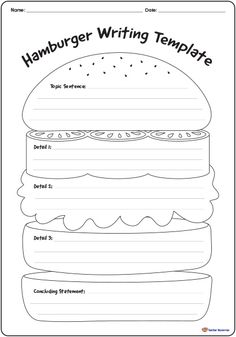 a hamburger writing template for kids