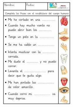 the spanish language worksheet with pictures of teeth and mouth, which are in different languages