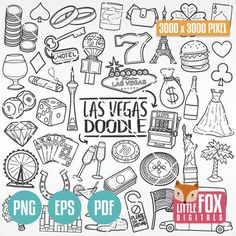 the las vegas doodle is shown in black and white