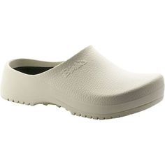 For workplace style and at-home comfort, we slip into the Birkenstock Super Birki Clog. The polyurethane uppers and soles are water- and oil-resistant, making it a safe and comfy choice for various workplaces and projects in the home. Birkenstock included their signature anatomical footbed for supportive strides. White Waterproof Synthetic Clogs, Waterproof White Synthetic Clogs, Durable Closed Toe Comfortable Clogs, Waterproof Synthetic Clogs, Waterproof Functional Synthetic Clogs, Durable Ergonomic Slip-on Clogs, Slip-resistant Solid Color Clogs For Outdoor, Slip-on Slip-resistant Synthetic Clogs, Slip-resistant Slip-on Synthetic Clogs