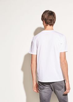 Short sleeve crew neck tee made of soft pima cotton. Basic Relaxed Fit Pima Cotton T-shirt, Relaxed Fit Pima Cotton T-shirt, Relaxed Fit Pima Cotton T-shirt With Short Sleeves, Summer Relaxed Fit T-shirt, Essential Relaxed Fit Summer Tops, Relaxed Fit Pima Cotton T-shirt For Summer, Summer Relaxed Fit Pima Cotton T-shirt, Summer Relaxed Pima Cotton T-shirt, Everyday Relaxed Fit Pima Cotton T-shirt