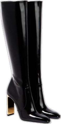 Leather Knee High Boots, Evening Outfits, Knee High Leather Boots, High Boots, Knee High Boots, Black Boots, Knee High, Saint Laurent, Dust Bag