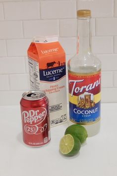 the ingredients to make this drink include limes, ginger syrup, and coconut juice