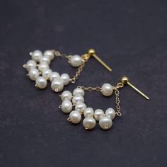 Basic Jewellery, Pearl Earrings Designs, Handmade Wedding Jewellery, Pearl Chandelier Earrings, Sterling Silver Earrings Handmade, Pearl Chandelier, Custom Jewelry Ideas