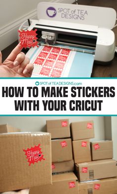 the instructions for how to make stickers with your cricut machine are shown