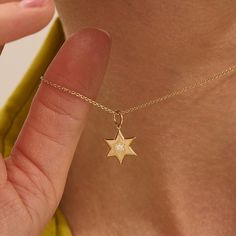 14k Real Solid Gold Minimal Star Of David Pendant Necklace for Women. Tiny Star Religious Charm Layerable Necklace with Yellow White Rose Color Options. Wear it alone or mix and match with other necklaces to attain timeless and dainty look.  Pendant Necklace Details ❥ Gold KT:  14k Solid Gold ❥ Gold Color Options:  Yellow Gold, White Gold, Rose Gold ❥ Pendant, 10.50x8.00 mm ❥ Thickness, 1.25 mm ❥ It can be used with up to 3 mm chains. If you are to use it with a thicker chain, please let us know before you make the purchase. ❥ Ready to Ship in 4-7 Business Days MORE FROM US Pendant and Necklaces: https://etsy.me/3NgqiKb More about my shop: https://etsy.me/3mwMnsA ESSENTIAL INFORMATION 💎 BRENNMORE pieces are handcrafted by 15-30 years of experienced craftsmen and made to order. 🎁 All piec Star-shaped Yellow Gold Birthstone Necklace, Yellow Gold Star Necklace With Birthstone, Yellow Gold Star Shaped Necklace With Birthstone, Gold Star-shaped Birthstone Necklace, Gold Star Necklace With Birthstone, Jewish Star, Star Of David Pendant, Tiny Star, Rose Gold Pendant