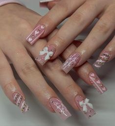 Pink Christmas Nails, Unique Acrylic Nails, Acrylic Nails Coffin, Birthday Nails, Nails Coffin, Fire Nails, Square Nails, Nude Nails, Pink Christmas