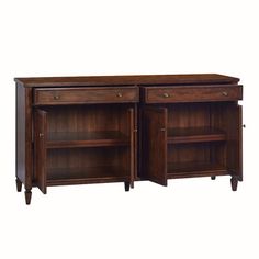 Our Lincoln Sideboard has a smooth top, two drawers over two sets of panel doors, turned, solid brass hardware, interior shelving, and tapered legs. Oliver Home Furnishings Color: Country Oliver Home Furnishings Lincoln Sideboard - Sideboards & Buffets in Country | Size 34" H X 64" W X 18" D | Perigold Kitchen Sideboard, Sideboard Buffet, Panel Doors, Brass Hardware, Kitchen Dining Room, Tapered Legs, Dining Room Furniture, Sideboard, Lincoln