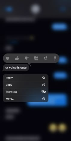 an iphone screen with the text urn voice is cute on it, and there are many other buttons