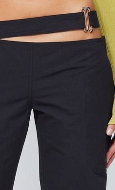 TOMMI PANT - BLACK – BEC + BRIDGE US Chic Bottoms With Belt Loops And Asymmetrical Hem, Versatile Workwear Bottoms With Asymmetrical Hem, Fitted Bottoms With Side Slits, Asymmetrical Hem Bottoms With Belt Loops For Work, Workwear Bottoms With Belt Loops And Asymmetrical Hem, Versatile Asymmetrical Fitted Bottoms, Versatile Fitted Asymmetrical Bottoms, Elegant Asymmetrical Bottoms With Pockets, Modern Fitted Asymmetrical Bottoms