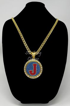 Bring Some Swag to the Game with SD Swag Chainz! Show your spirit with this blinged-out gold or silver spinning necklace! This is a unique custom made piece. This necklace is made from a gold or silver plated zinc alloy and has a nice weight to it. See video for how well it spins! Details: 2.5 inch pendant. -30 inch gold or silver chain -1.8 inch diameter for the spinning medallion -2.5 inch diameter for the whole pendant -Solid zinc alloy for durability -Encircled with clear stones for extra bl Customized Gold Cuban Link Jewelry, Customized Gold Cuban Link Necklaces, Customized Gold Necklace With Round Pendant, Spinning Necklace, Silver Costume, Clear Stone, Fantasy Football, Chain Gold, Bean Bag