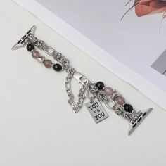 45083034878193|45083034910961 Adjustable Stainless Steel Apple Watch Band For Gift, Adjustable Stainless Steel Apple Watch Band Gift, Trendy Silver Beaded Watch Band, Adjustable Silver Beaded Watch Accessories, Black Stainless Steel Apple Watch Band For Gift, Black Stainless Steel Apple Watch Band As Gift, Black Metal Watch Band For Gift, Black Metal Watch Band As Gift, Stainless Steel Apple Watch Band With Extender Gift