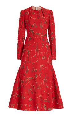 Seneca Pintucked Brocade Midi Dress By Emilia Wickstead | Moda Operandi Emilia Wickstead Dress, Adire Styles, 2024 Wardrobe, Designer Cocktail Dress, Emilia Wickstead, Brocade Dresses, Cocktail Attire, Womens Cocktail Dresses, Cocktail Parties