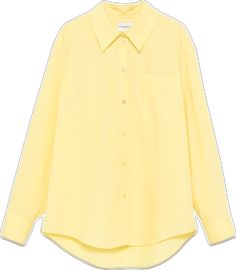 Classic Single Breasted Collared Blouse, Classic Single Breasted Tops For Daywear, Classic Cotton Blouse With Buttoned Pockets, Classic Single-breasted Tops For Daywear, Elegant Yellow Summer Shirt, Spring Shirt With Buttoned Pockets, Spring Shirt With Buttoned Pockets In Solid Color, Oversized Yellow Tops With Pockets, Oversized Yellow Top With Pockets