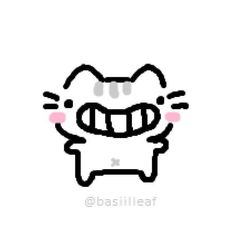 an image of a cartoon cat with its mouth open and teeth wide open in front of it