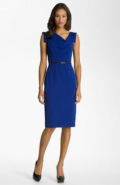 Black Halo 'Jackie' Belted Gabardine Sheath Dress | Nordstrom Shower Dress For Bride, Bridal Shower Dress, Black Sheath Dress, Pencil Dress, Work Fashion, Nordstrom Dresses, Color Azul, Sheath Dress