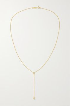 JENNIFER MEYER 18-karat gold diamond necklace | NET-A-PORTER Luxury Sterling Silver Lariat Jewelry, Gold Plated Lariat Jewelry For Wedding, Fine Jewelry Diamond Cut Lariat, Fine Jewelry Lariat With Diamond Cut, Yellow Gold Lariat Jewelry With Delicate Chain, Minimalist 14k Yellow Gold Lariat Necklace, Yellow Gold Lariat Necklace With Delicate Chain, 14k Gold Lariat Necklace With Adjustable Chain For Wedding, Everyday Luxury Yellow Gold Lariat Jewelry